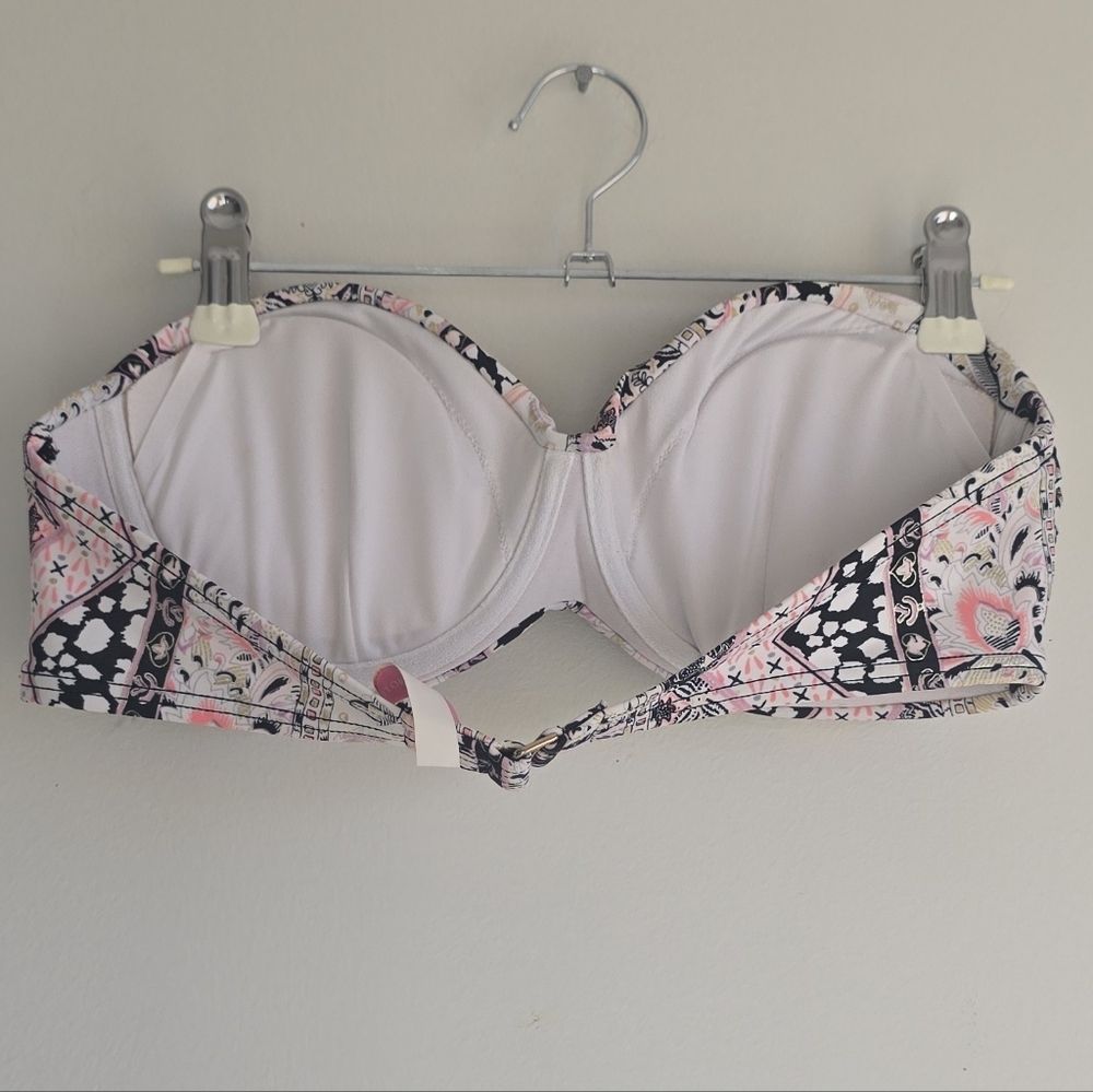 Victoria's Secret Pink and Black Paisley Bandeau Bikini Top ONLY Size 34C - Picture 3 of 5